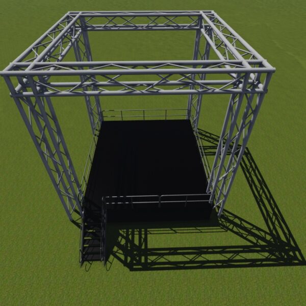 10' x 10' Deck - with rail & stairs & Truss GRID